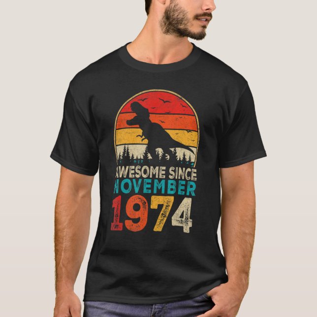 Camiseta Impresionante desde noviembre de 1974 48º cumpleañ (Anverso)