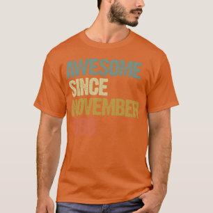 Camiseta Impresionante desde noviembre de 1980 regalo retro