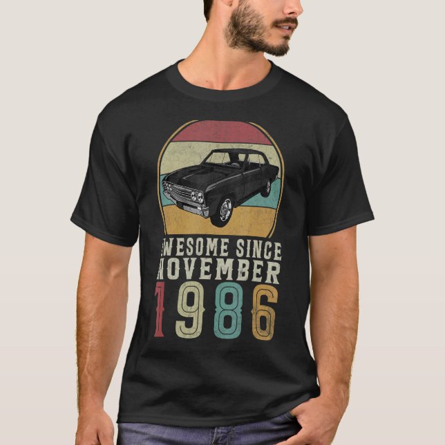 Camiseta Impresionante desde noviembre de 1986 36 años de e (Anverso)