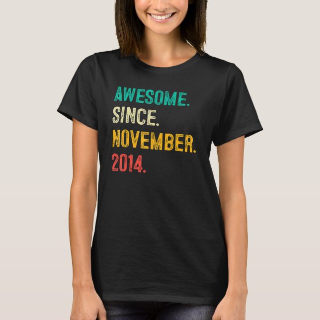 Camiseta Impresionante desde noviembre de 2014 8º cumpleaño (Anverso)
