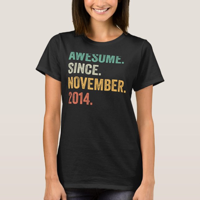 Camiseta Impresionante desde noviembre de 2014 8º cumpleaño (Anverso)