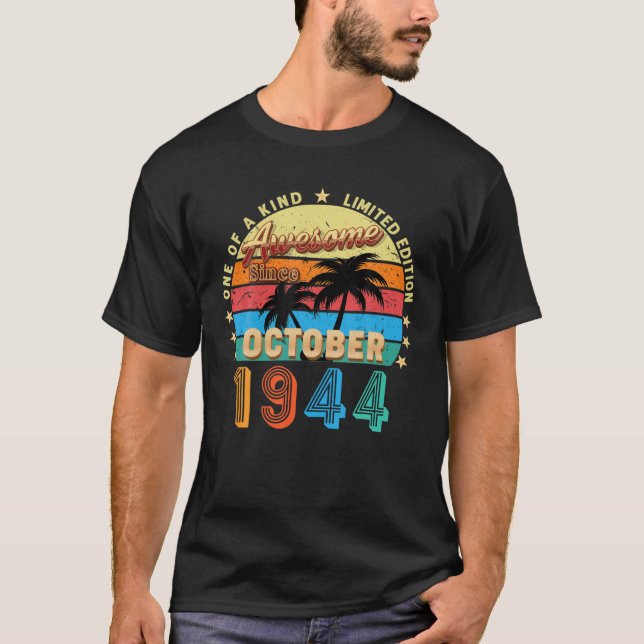 Camiseta Impresionante Desde Octubre De 1944 78Th Birthday  (Anverso)