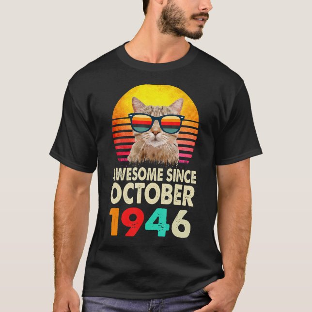 Camiseta Impresionante desde octubre de 1946 76º cumpleaños (Anverso)