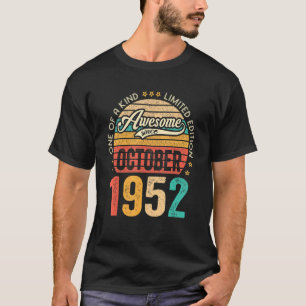 Camiseta Impresionante desde octubre de 1952 70 años de eda