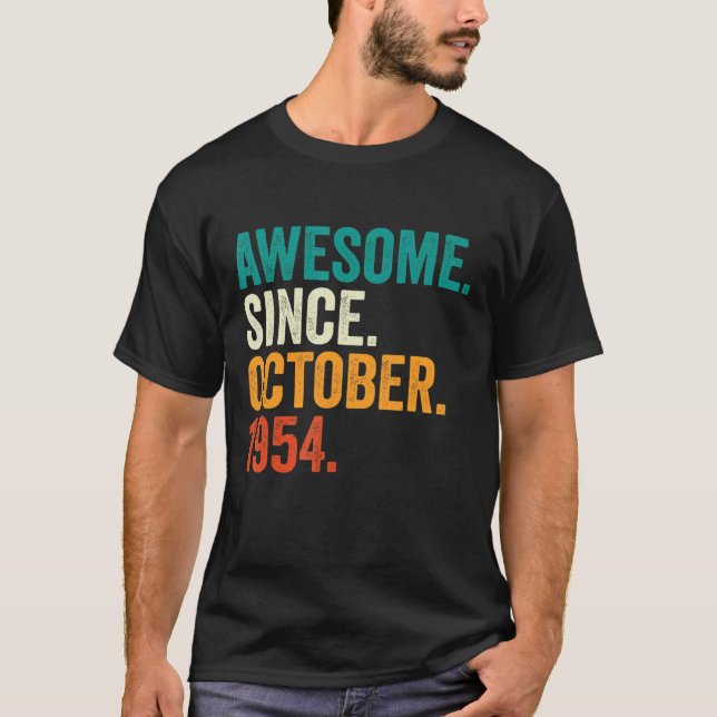 Camiseta Impresionante desde octubre de 1954 68 años de eda (Anverso)