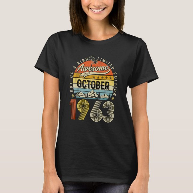 Camiseta Impresionante desde octubre de 1963 60 años (Anverso)