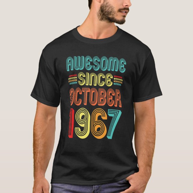Camiseta Impresionante desde octubre de 1967 Retro 55 Años (Anverso)