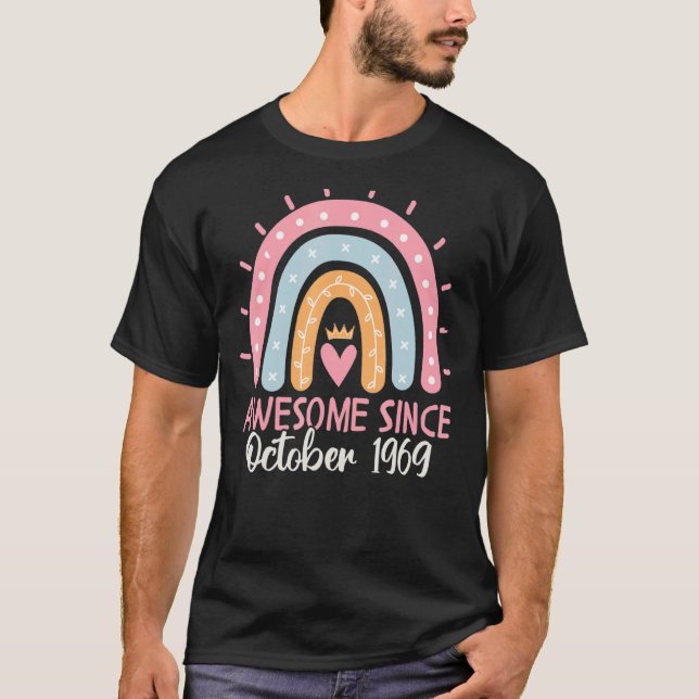 Camiseta Impresionante desde octubre de 1969 53 años de eda (Anverso)