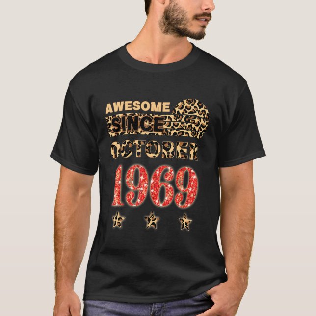 Camiseta Impresionante desde octubre de 1969 Leopardo octub (Anverso)