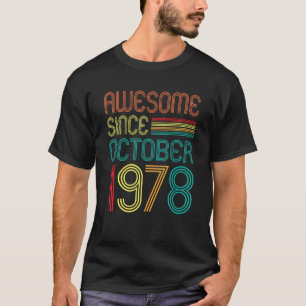 Camiseta Impresionante desde octubre de 1978 44 cumpleaños 