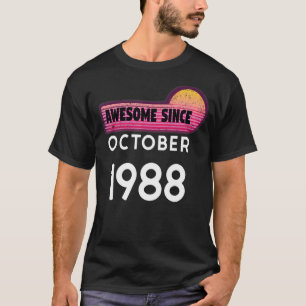 Camiseta Impresionante Desde Octubre De 1988 Cumpleaños 198