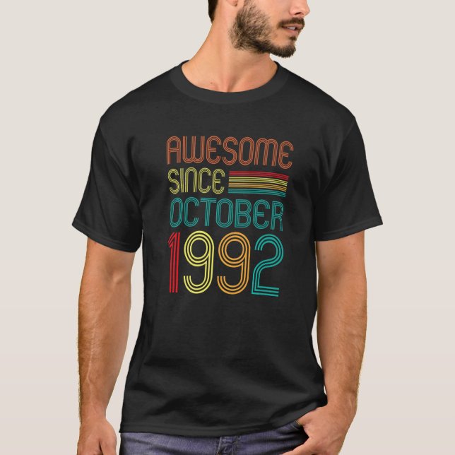 Camiseta Impresionante desde octubre de 1992 Retro 30 cumpl (Anverso)