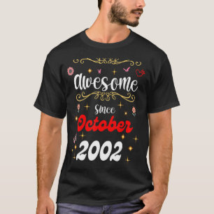 Camiseta Impresionante desde octubre de 2002 Flores de cump
