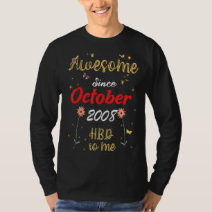 Camiseta Impresionante desde octubre de 2008 Flores De Cute