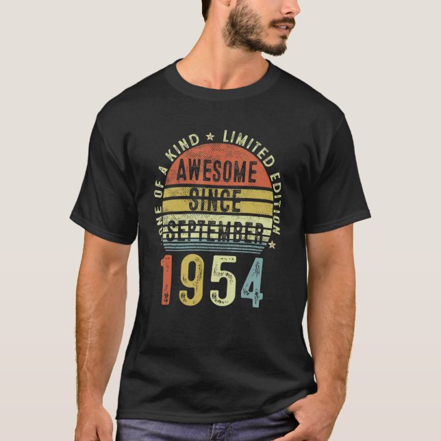 Camiseta Impresionante desde septiembre de 1954 68 años de  (Anverso)