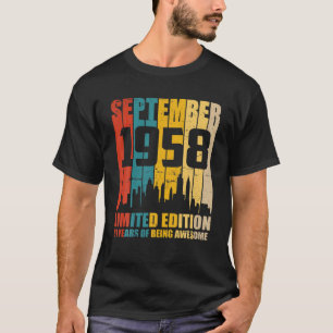 Camiseta Impresionante Desde Septiembre De 1958 Vintage Cum