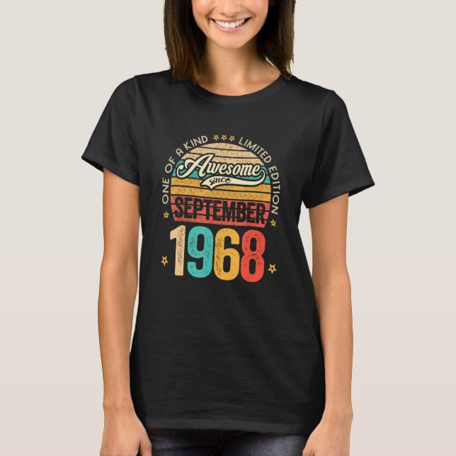 Camiseta Impresionante desde septiembre de 1968 54 años de  (Anverso)