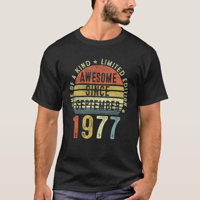 Camiseta Impresionante desde septiembre de 1977 45 años de  (Anverso)