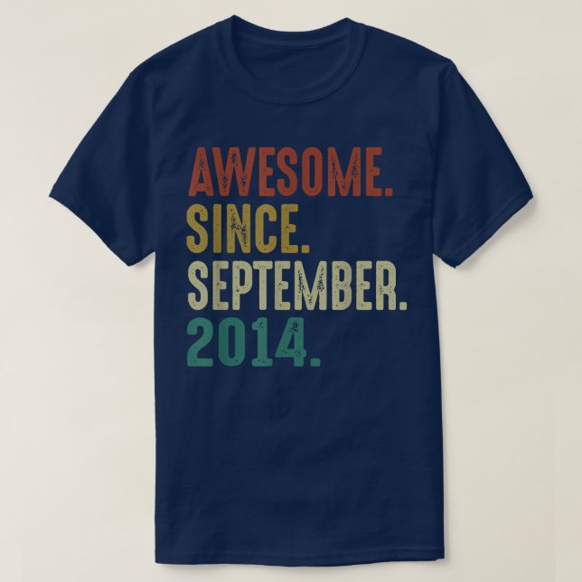 Camiseta Impresionante desde septiembre de 2014 Viejo Cumpl (Diseño del anverso)