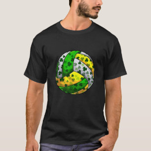 Camiseta Impresionante Día De San Patrón Con Voleibol Shamr
