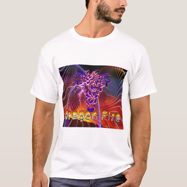 Camiseta Impresionante diseño de incendios de dragones (Anverso)