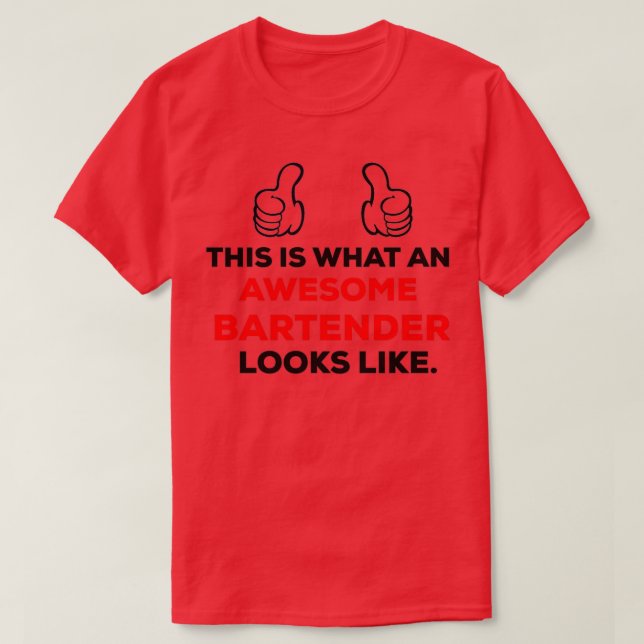 Camiseta Impresionante diseño divertido de barman (Diseño del anverso)