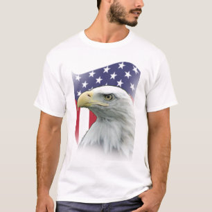 Camiseta Impresionante diseño patriótico águila y bandera
