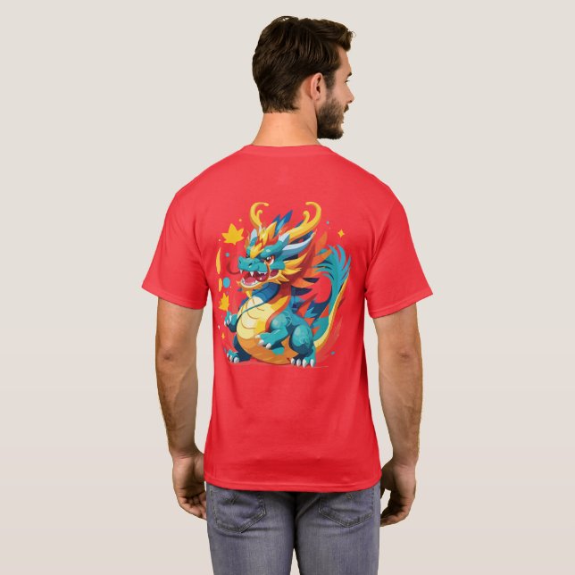 Camiseta Impresionante dragón Personalizado (Reverso completo)