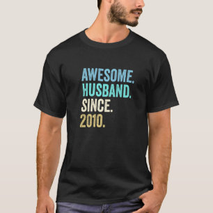 Camiseta Impresionante esposo hombre desde 2010 12º Boda An