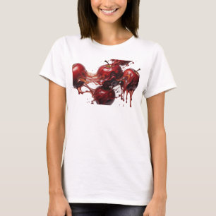 Camiseta Impresionante Estampa Abstracta de Manzana Roja de