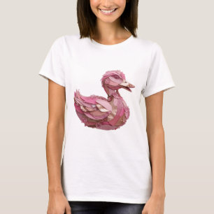 Camiseta Impresionante estampado de cisne rosa GLAMUROSO pl