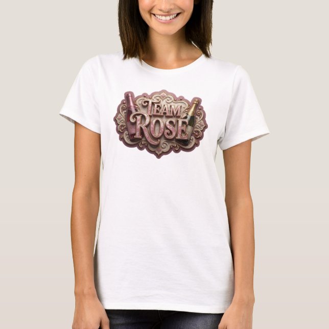 Camiseta Impresionante estampado rosa TEAM ROSE (Anverso)