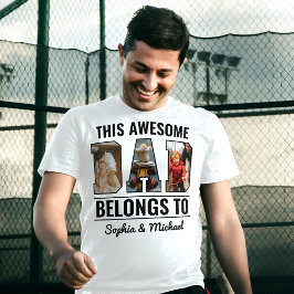 Camiseta Impresionante foto personalizada de papá y nombre
