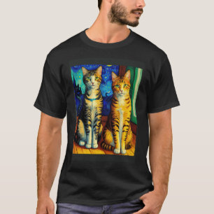 Camiseta Impresionante gato impresionista gatos pintando Ca