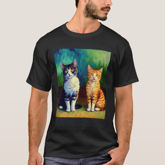 Camiseta Impresionante gato impresionista gatos pintando Ca (Anverso)