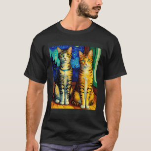 Camiseta Impresionante gato impresionista gatos pintando Ca