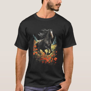 Camiseta Impresionante gráfico de caballo galopando en una