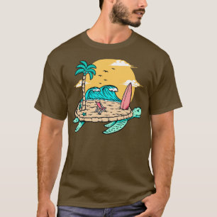 Camiseta Impresionante isla de playa de tortugas marinas de
