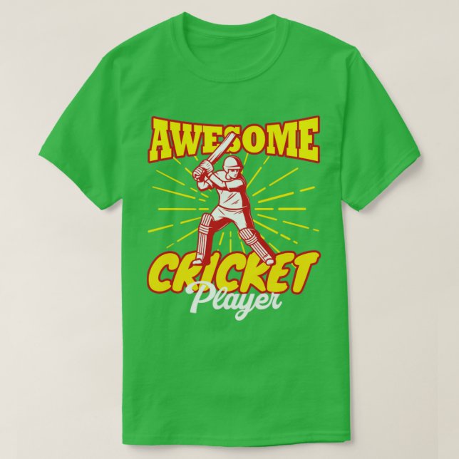 Camiseta Impresionante jugador de críquet (Diseño del anverso)