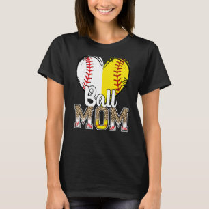 Camiseta Impresionante Leopard Ball Mom Béisbol Mujeres Sof