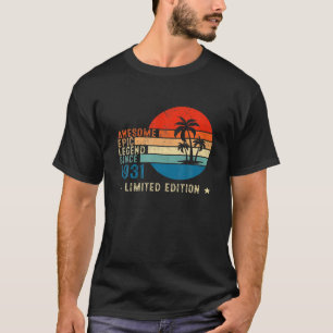 Camiseta Impresionante leyenda épica desde 1931 91 Regalos 