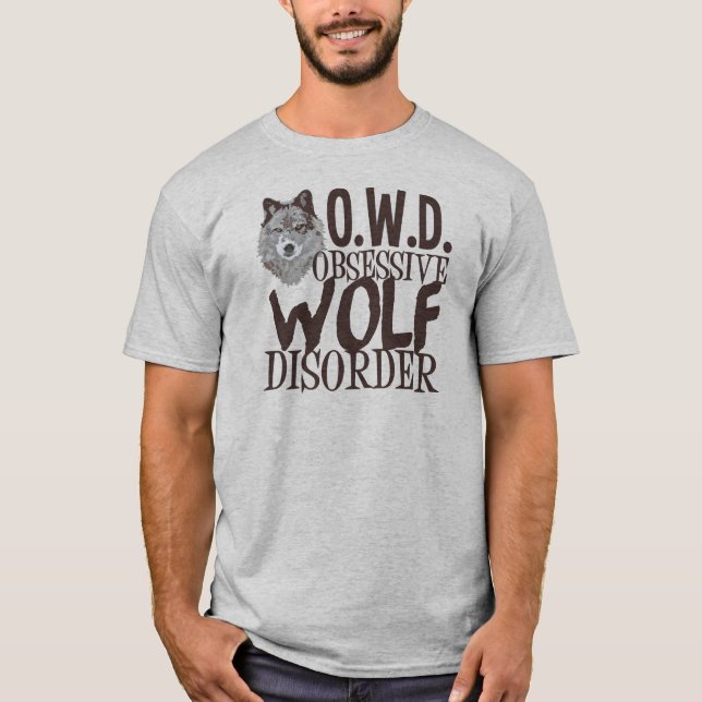 Camiseta Impresionante lobo gris masculino (Anverso)