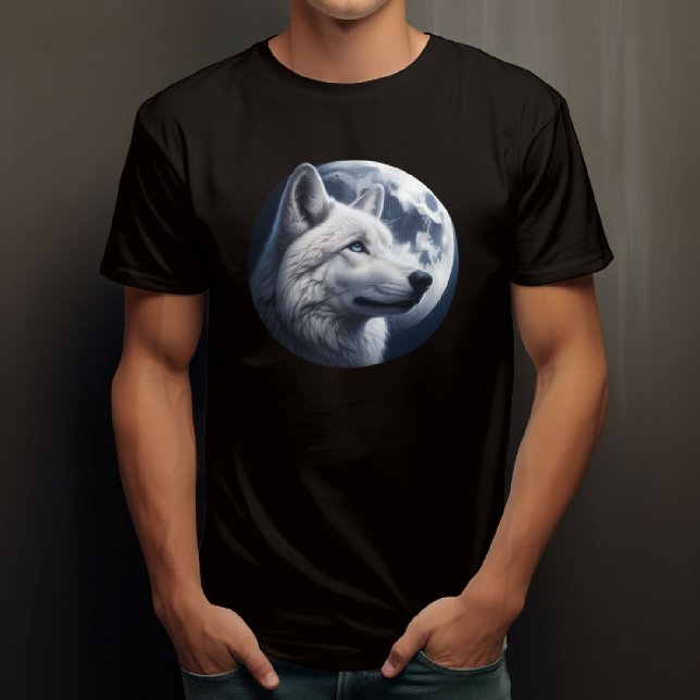 Camiseta Impresionante lobo y luna (Subido por el creador)