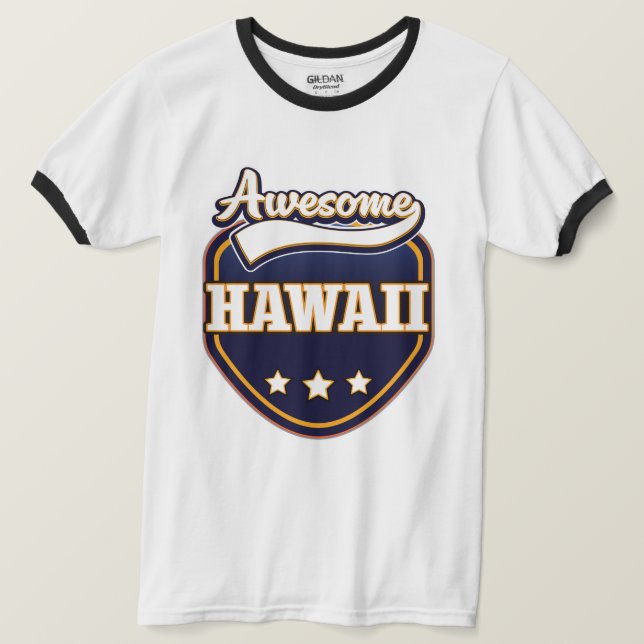 Camiseta Impresionante logo deportivo de Hawaii (Anverso del diseño)