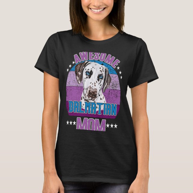 Camiseta Impresionante madre dálmata retro perro madre atar (Anverso)