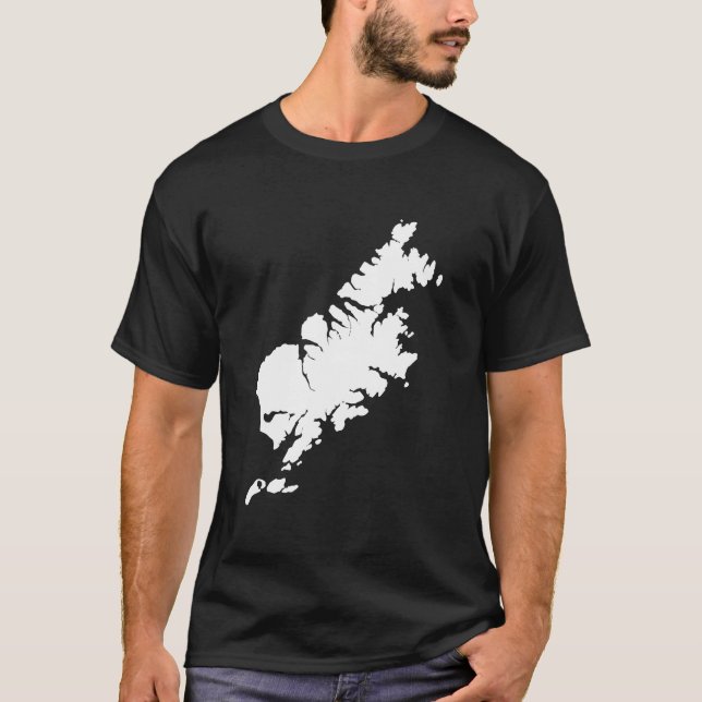 Camiseta Impresionante mapa de la isla de Kodiak en Alaska, (Anverso)