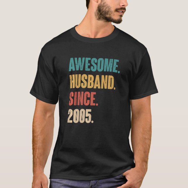 Camiseta Impresionante marido desde 2005 - 18ª Boda Ann (Anverso)