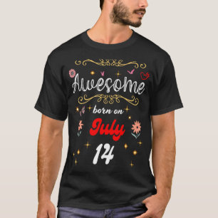 Camiseta Impresionante nacido el 14 de Julio Flowers & Butt