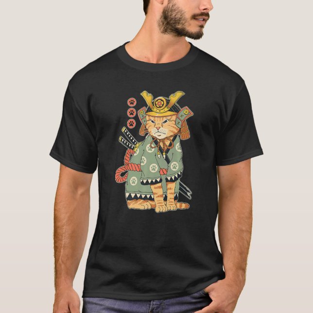 Camiseta Impresionante neko para gato samurai japonés para  (Anverso)