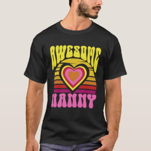 Camiseta Impresionante niñera cute corazones de atardecer e